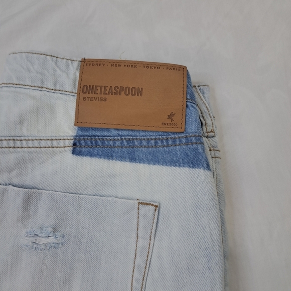 One teaspoon Stevies Low Waist Long Length Boyfriend Denim Jean Shorts Size 28 - Picture 10 of 13